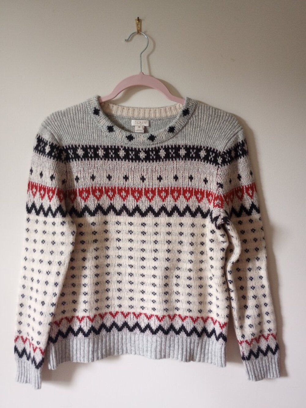 J. Crew Fair Isle Ski Sweater sz M